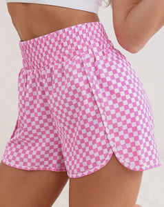 Think Pink Checkered Athletic Shorts