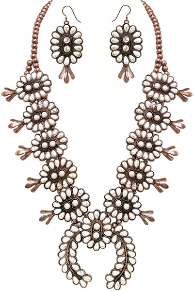 Squash Blossom Necklace & Earring Set