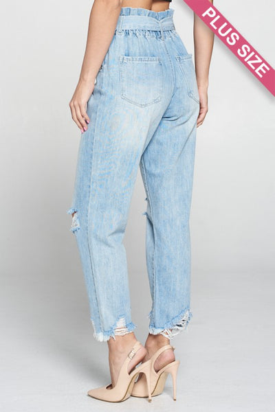 Plus Size Distressed Mom Jeans