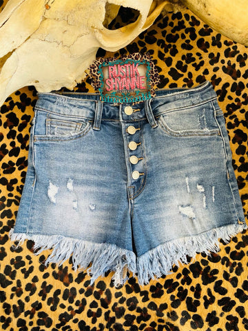 Luna High-Rise Denim Shorts